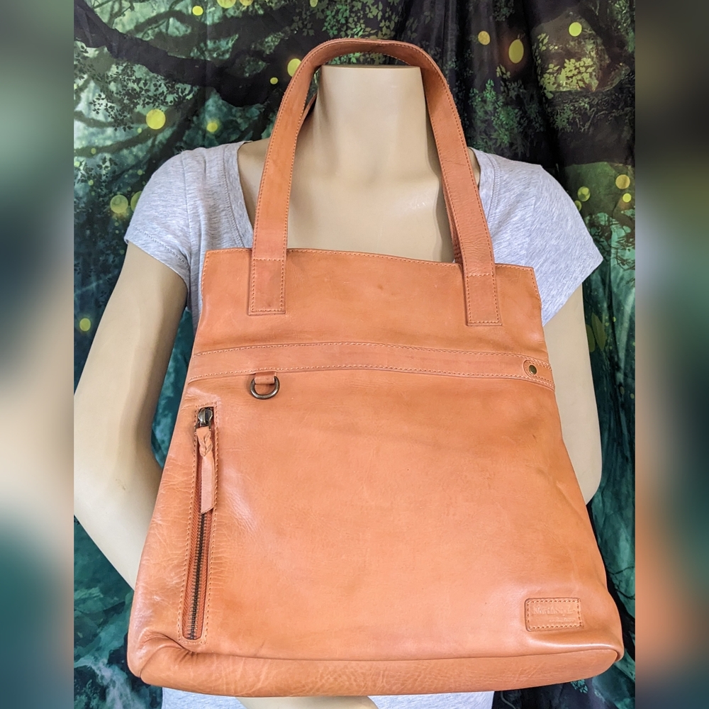 NorthStyle Leather Shoulder Bag With Side Zip Pocket